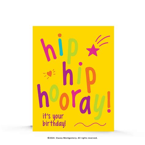 Hip Hip Hooray Birthday Card Stacey M Design