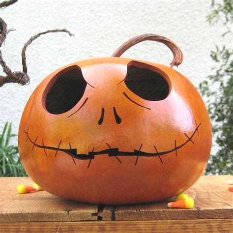 Halloween Gourd Jack O Lantern Natural Fall Harvest Spooky Jack