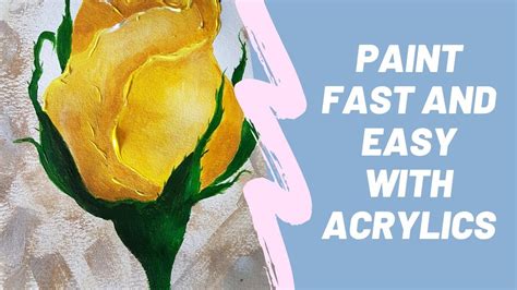 How To Paint A Yellow Rose Quick And Easy Acrylic Painting Timelapse Acrylicpainting Youtube