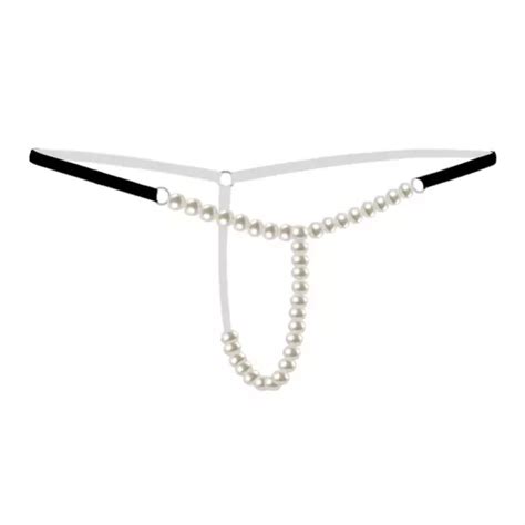 PEARL OPEN CROTCH Thongs Beading G String Bikini Pearls Massage Panties EUR PicClick FR