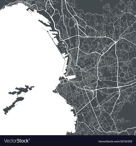 Marseille Map City Poster Royalty Free Vector Image