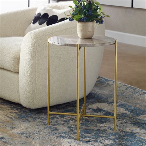 Elegant Style Side Table In Iron Gold Frame Contemporary Side Tables And End Tables By