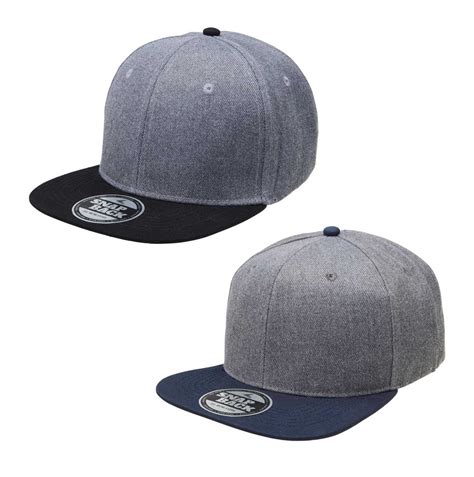 Personalised Heathered Snap Flat Peak Caps PromoPAL