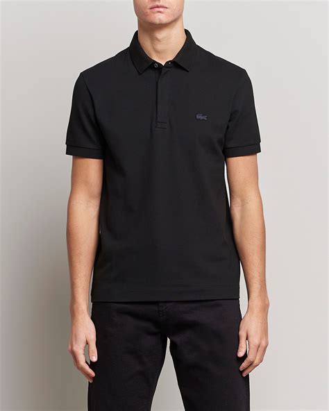 Lacoste Regular Fit Tonal Crocodile Poloshirt Black at CareOfCarl.com