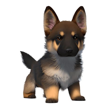 Chibi German Shepherd Puppy Graphic · Creative Fabrica