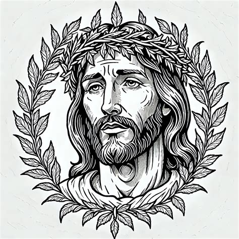 J Sus Christ Et Couronne Fond Noir Et Blanc Fichier Vectoriel Svg