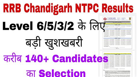 Rrb Chandigarh Level Next Dv List Ntpc Chandigarh Level