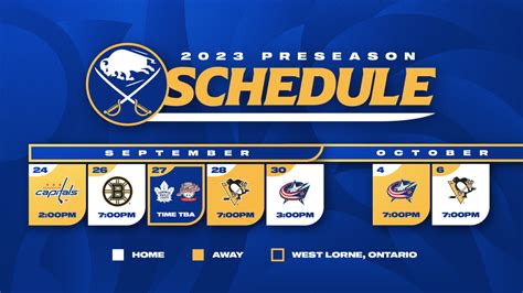 Sabres Announce Preseason Schedule Buffalo Sabres