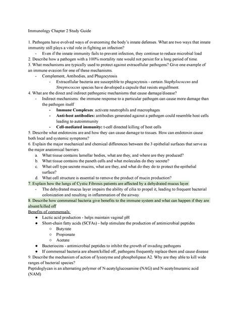 Immunology Chapter 2 Study Guide Immunology Chapter 2 Study Guide