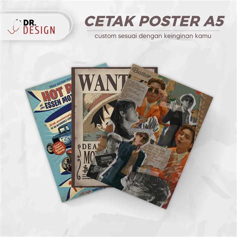 Jual Cetak Poster Custom A Satuan Poster Aesthetic Kpop Anime