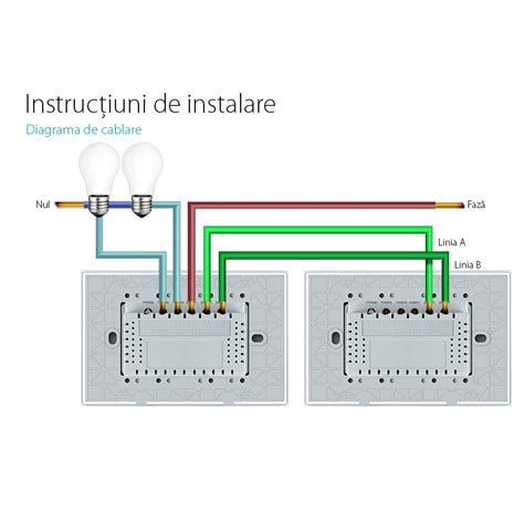 Intrerupator dublu cap scara / cap cruce wireless cu touch Livolo din ...