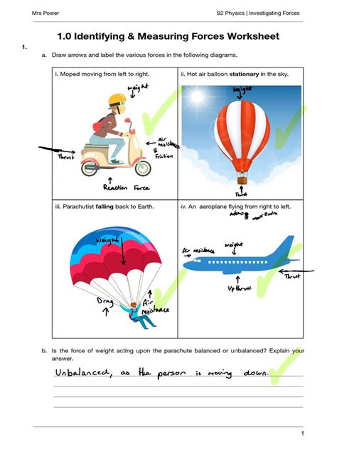 21 Identifying And Measuring Forces Worksheet Pdf