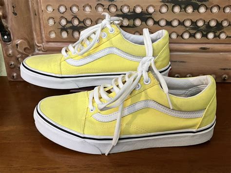 Vans Old Skool Mustard Yellow Canvas Sneakers Shoes M Gem