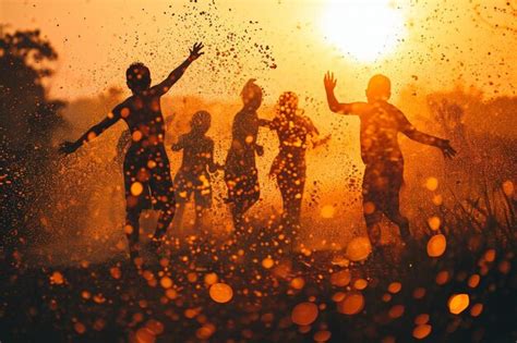 Premium Photo A Group Of People Splashing Water On Each Other
