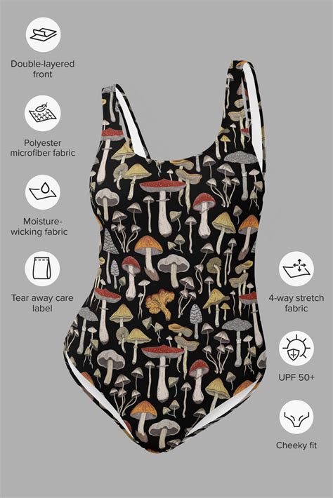 Mushroom Print One Piece Swimsuit Cosmic Drifters