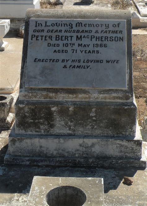 Peter Bert Macpherson Unknown Find A Grave Memorial