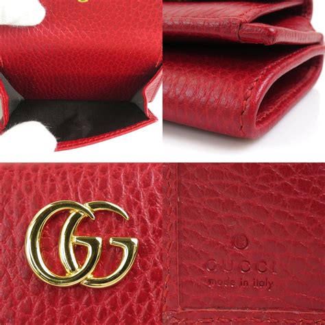 【楽天市場】グッチ Gucci 三つ折り財布 Ggマーモント レザー レッド ユニセックス 523277 送料無料【中古】 H29846f