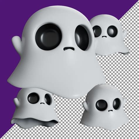 Premium Psd Psd Cute Halloween Icon Set Ghost D Rendering