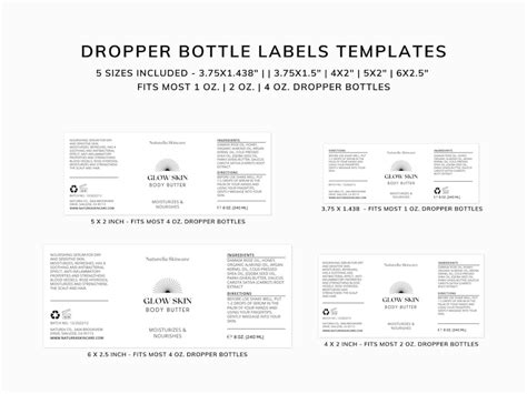 Editable Product Label Bottle Label Template Canva Etsy