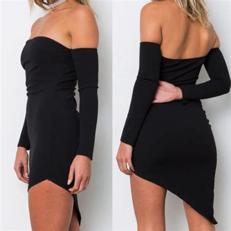 Sexy Womens Bandage Bodycon Dress Sexy Off Shoulder Club Mini Dresses