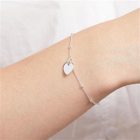 Gravierbares Er Silber Armband Herz F R Damen