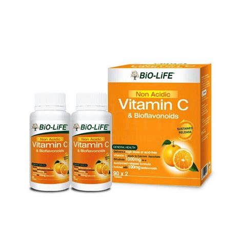 Bio Life Non Acidic Vitamin C And Bioflavonoids 90s X 2 Biolife