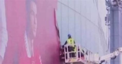 Man Utd Take Down Mural Featuring Cristiano Ronaldo Outside Old