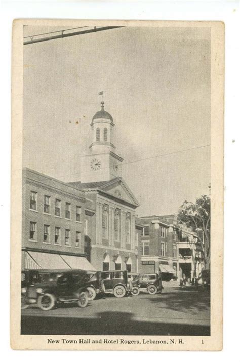 Nh Lebanon New Town Hall And Hotel Rogers Street Scene United