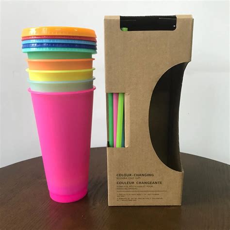 Reusable Disposable Plastic Color Change Cups Ice Cream Cup Tumbler