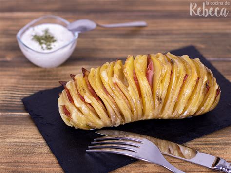 Patatas Hasselback con cheddar y bacon Recetas de Cocina en español