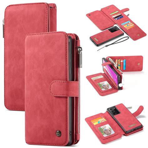 2-in-1 Detachable Zipper Leather Wallet Case for All Samsung Galaxy S ...