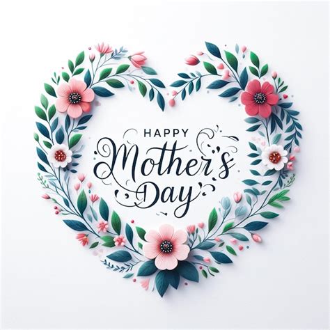 Premium Vector Flat Happy Mothers Day Greeting Design With Flowers Wreath