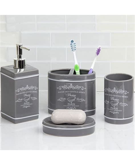 Home Basics Paris Bath Accessory 4 Piece Set Macys