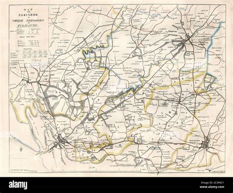 Historical map, dated 1829 showing the Parish of Irvine, Dreghorn and Kilmaurs, Ayrshire ...