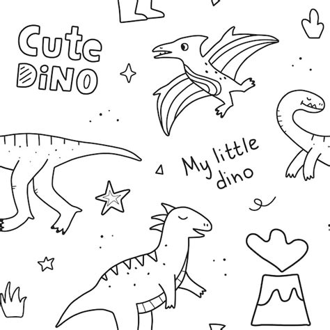 Padr O Sem Emenda Dinossauros Bonitos E Letras De M O Desenho