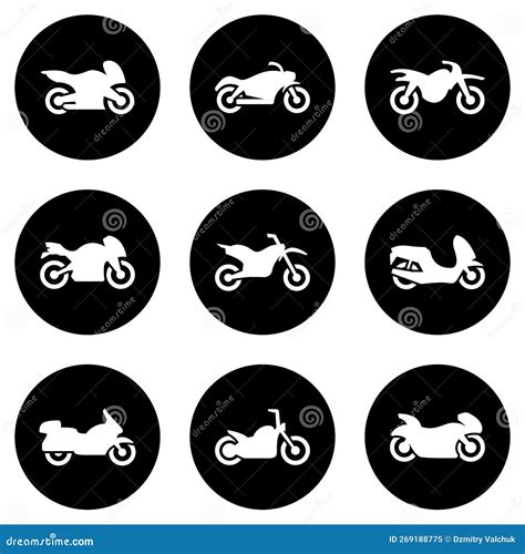 Set Of White Icons Isolated Against A Black Background On A Theme