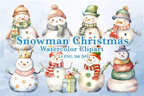 Snowman Christmas Sublimation Clipart Graphic By Nt Creative