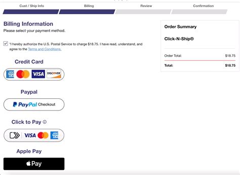 Screenshot Of Global Payment Page During A Postal Store Transaction