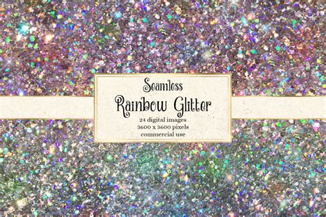 Rainbow Glitter Digital Paper By Digital Curio | TheHungryJPEG