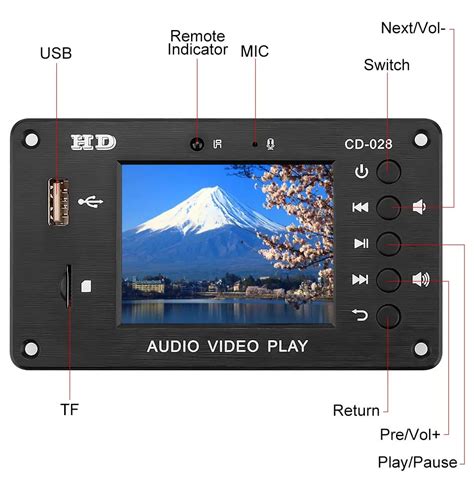 Décodeur Audio et vidéo Bluetooth 7 24V écran LCD DTS Module sans