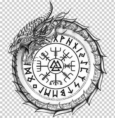 runa de proteção simbolo de Odin e serpente nórdica Symbol Tattoos