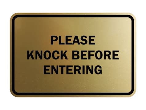 Classic Framed Please Knock Before Entering (Brushed Gold) - Medium ...