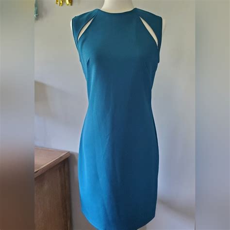 Topshop Dresses Topshop Size Cutout Bodycon Sexy Teal Blue Knit