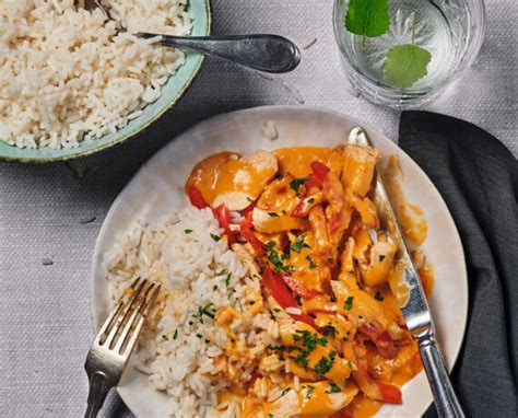 Paprika Sahne H Hnchen Mit Reis Rezept Lidl Kochen