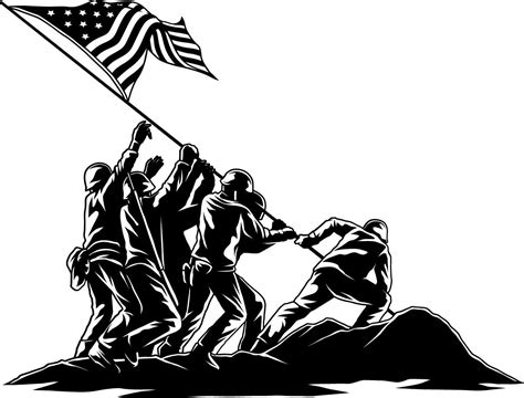 Flag Raising On Iwo Jima X 3 Graphics Marines Usmc Cricut Etsy