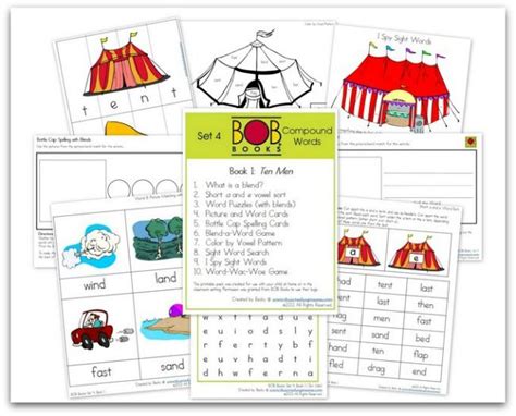 Free Bob Book Printables Set Books Ten Men And Bump This