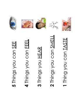 Five Senses Calming Chart By Simple Teaching Ece Tpt