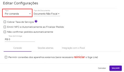 Como Configurar A Venda Por Comandas No Sige Lite Foods Central De