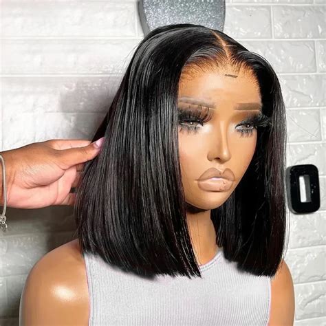 Perruque Bob Lace Closure Wig Naturelle Cheveux Lisses X X