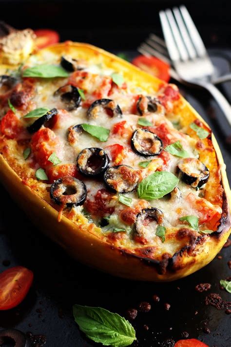 Veggie Pizza Spaghetti Squash Boats Spaghetti Squash Recipes Easy